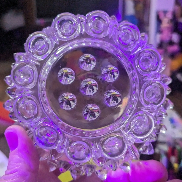 Vintage American Canton Glass Early American Pressed Glass Dewdrop Hobnail bowls - Picture 9 of 14